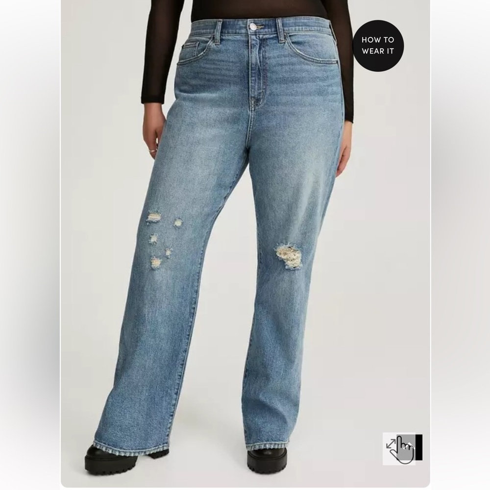 Torrid High Rise Straight Elastic Waist Jean